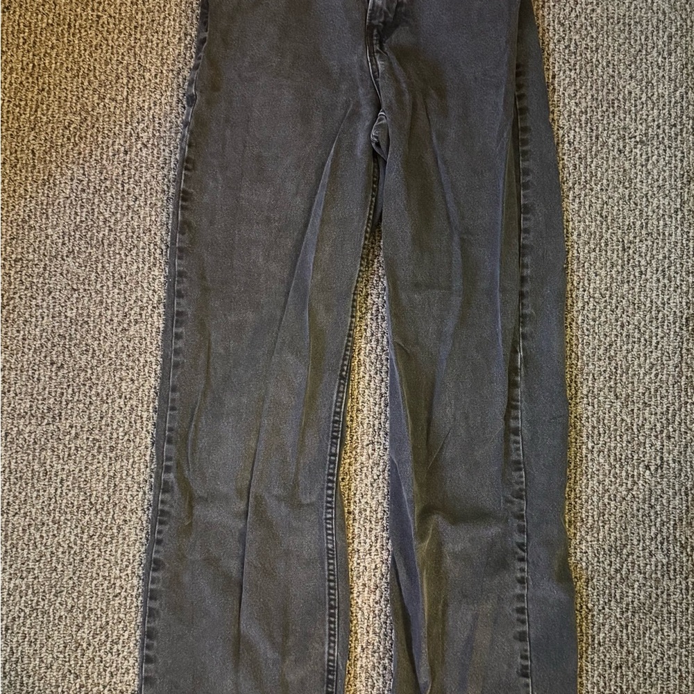 H&M Dark Gray Denim Loose-straight Jeans
